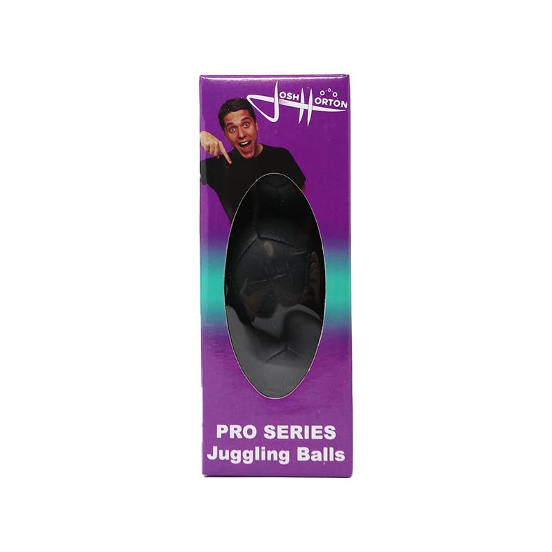 Zeekio - Josh Horton Pro Series Juggling Balls - Professional - for All Levels & Ages- Millet Filled - 12 Panel Synthetic Leather Ball Durable - 128 Grams 67mm Wide - Set of 3 Black - Image 2